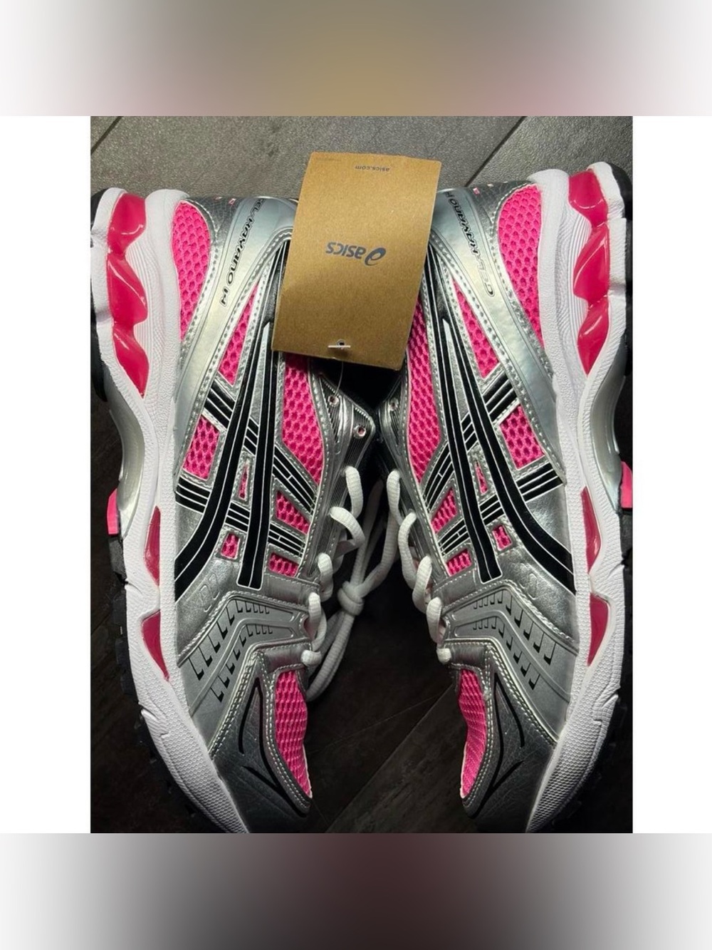 Asics Women's Silver, Pink & Black Running Sneakers